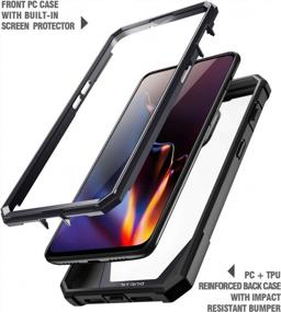 img 2 attached to Poetic Guardian Full-Body Rugged Clear Hybrid Bumper Case For OnePlus 6T (2018) With Built-In Screen Protector And Scratch-Resistant Back In Black