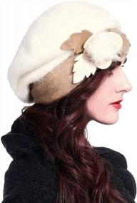 img 1 attached to Retro Cloche Winter Hat For Women With Floral Trim In Ivory – FORBUSITE Wool Blend (BR022)