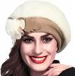 retro cloche winter hat for women with floral trim in ivory – forbusite wool blend (br022) logo