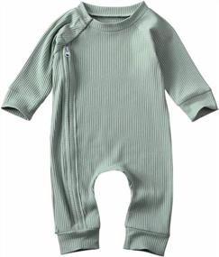 img 4 attached to Kuriozud Unisex Baby Zip-Up Romper Jumpsuit: A Stylish And Comfortable One-Piece For Boys And Girls