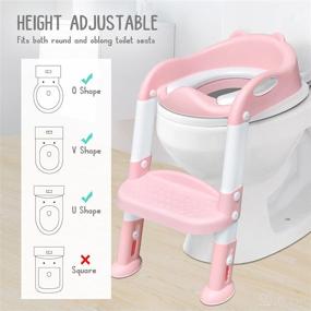 img 1 attached to 🚽 Kids' Potty Training Toilet Seat with Step Stool Ladder - Comfortable Toddlers' Chair, Anti-Slip Pads, Safe Handle, Soft Cushion - Toilet Training Seat for Boys and Girls (Pink)