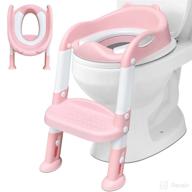 🚽 kids' potty training toilet seat with step stool ladder - comfortable toddlers' chair, anti-slip pads, safe handle, soft cushion - toilet training seat for boys and girls (pink) логотип