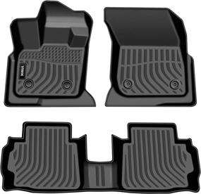 img 4 attached to 🚗 VIWIK All Weather Floor Mats for 2017-2020 Fusion/MKZ, Custom Full Set Floor Liners - 1st & 2nd Row Front & Rear, TPE Black