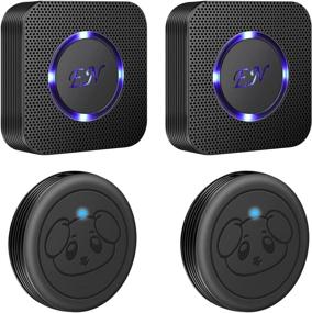 img 4 attached to 🐶 EverNary Dog Door Bell: Wireless Doggie Doorbells for Potty Training - 2 Receivers, 2 Transmitters & Waterproof Touch Button Dog Bells Included