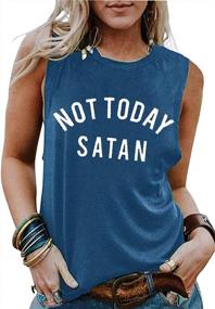 img 2 attached to Women'S Sleeveless Casual Tank Top - "Not Today Satan" Summer Shirt For Ultimate Style