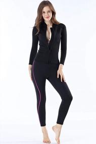 img 1 attached to Premium Neoprene 1.5Mm Women'S Wetsuit Jacket With Long Sleeves And Front Zipper - Micosuza Wetsuit Top