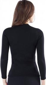 img 2 attached to Premium Neoprene 1.5Mm Women'S Wetsuit Jacket With Long Sleeves And Front Zipper - Micosuza Wetsuit Top