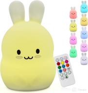 kids night light - silicone rechargeable rabbit nursery animal nightlights | portable multicolor lamp for children's bedroom | cute room decor and gifts for women, toddlers, and babies | kawaii логотип