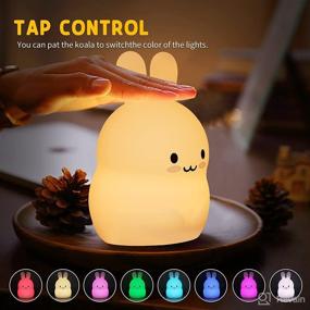 img 2 attached to Kids Night Light - Silicone Rechargeable Rabbit Nursery Animal Nightlights | Portable Multicolor Lamp for Children's Bedroom | Cute Room Decor and Gifts for Women, Toddlers, and Babies | Kawaii