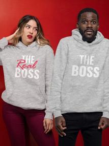 img 3 attached to His And Hers Matching Couple Hoodies Set - The Boss & The Real Boss