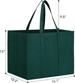 img 1 attached to Станьте мудрее с 10 пакетами многоразовых сумок для покупок — большие складные сумки с длинными ручками разных цветов