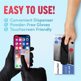 img 1 attached to 🧤 Black Nitrile Gloves, Extra-Thick 4 Mil: Latex-Free, Powder-Free, Box of 100 - Exceptional Strength & Durability!