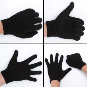 img 2 attached to Stretchy Knit Winter Gloves 12-Pack With Mesh Storage Bag For Women Or Men, Keep You Warm And Comfy