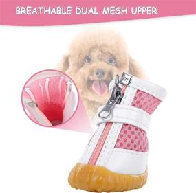 img 1 attached to 🐾 AOFITEE Mesh Dog Shoes: Breathable, Waterproof, and Anti-Slip Dog Boots for Small Dogs, Paw Protector for Hot Pavement