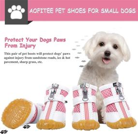 img 3 attached to 🐾 AOFITEE Mesh Dog Shoes: Breathable, Waterproof, and Anti-Slip Dog Boots for Small Dogs, Paw Protector for Hot Pavement