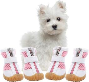 img 4 attached to 🐾 AOFITEE Mesh Dog Shoes: Breathable, Waterproof, and Anti-Slip Dog Boots for Small Dogs, Paw Protector for Hot Pavement