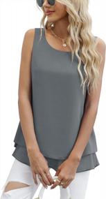 img 2 attached to Double-Layered Chiffon Tank Top For Women - Sleek And Casual Tunic Blouse By Jouica