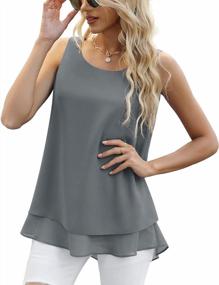img 4 attached to Double-Layered Chiffon Tank Top For Women - Sleek And Casual Tunic Blouse By Jouica