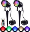 transform your outdoor space with sunvie rgb color changing spotlights: remote controlled waterproof lighting for yard, garden & patio decoration - 2 pack logo