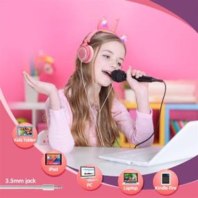 img 1 attached to 🦄 ONTA Kids Headphones: Unicorn Cat Ear Headphone with LED Lights for Travel, Foldable Wired On-Ear Headphones - Perfect Birthday Gift for Children, Boys, and Girls!