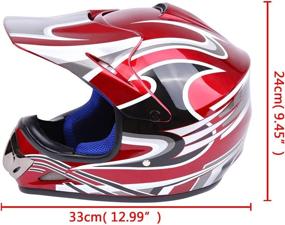 img 3 attached to Sange DOT Youth Kids Offroad Helmet Motocross Helmet Dirt Bike ATV Motorcycle Helmet Gloves Goggles Compliant With FMVSS 218(Red