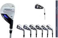 agxgolf ladies, right-hand magnum graphite iron set #3 hybrid + 5-9 irons + pitching wedge; petite, regular & tall lengths: built in the usa ! logo