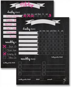img 4 attached to Magnetic Chore Chart Set: Track Multiple Kids' Behavior & Rewards With Jennakate'S Dual 11X14 Dry Erase Boards