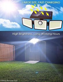 img 2 attached to Solar Outdoor Lights - Motion Sensor Outdoor Lights With 3 Heads Reflector Wireless Illumination Security Flood Lights With 270° Wide Angle,IP65 Waterproof,Wall Light For Garden Patio Garage