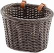 stylish & durable bike basket: zukka's front handlebar storage for adults & kids, hand-woven, waterproof with adjustable leather straps logo
