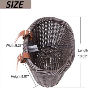 img 3 attached to Stylish & Durable Bike Basket: ZUKKA'S Front Handlebar Storage For Adults & Kids, Hand-Woven, Waterproof With Adjustable Leather Straps