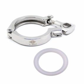 img 4 attached to High-Quality QiiMii Stainless Steel Sanitary Clamp With Silicone Gasket - 2 Inch, Single Pin Tri Clover Design