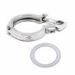 high-quality qiimii stainless steel sanitary clamp with silicone gasket - 2 inch, single pin tri clover design logo
