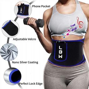 img 3 attached to LBW Sweat Waist Trimmers Belt For Women Men Waist Trainer Sauna Belt Stomach Wrap