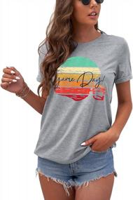 img 2 attached to Women'S Valentine Football Graphic Tee - Short Sleeve Casual Top
