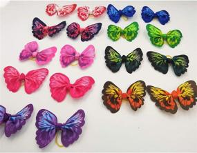 img 1 attached to 🦋 50 Pieces of Butterfly Dog Hair Bows in 25 Assorted Colors - Elastic Hair Bands for Dogs and Cats - Pet Hair Accessories with Rubber Bands