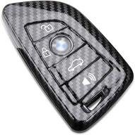 🔑 dohon carbon fiber bmw key fob cover - 4 button keyless entry remote case holder, glossy black логотип