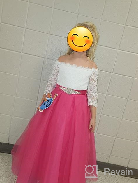 img 1 attached to Kids Lace Pageant Party Christmas Ball 👗 Gown Dress with Long Sleeves - Flower Girl Dress review by Tamara Simpson