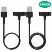 2 pack replacement usb charging cable for fitbit inspire/inspire hr/ace 2 smartwatch - 3.3ft & 1.64ft lengths logo