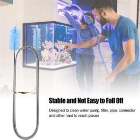 img 1 attached to 🧹 5ft Long Flexible Drain Brush Cleaner Kit - Elastic Double Head Nylon Cleaning Brushes + 3pcs 10” Straw Brush for Aquarium Water Filter Pipe Hose Air Tube Fish Tank Tub Sinks Glass Vase - Enhanced SEO