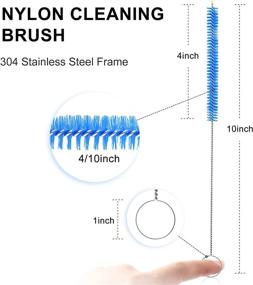 img 3 attached to 🧹 5ft Long Flexible Drain Brush Cleaner Kit - Elastic Double Head Nylon Cleaning Brushes + 3pcs 10” Straw Brush for Aquarium Water Filter Pipe Hose Air Tube Fish Tank Tub Sinks Glass Vase - Enhanced SEO