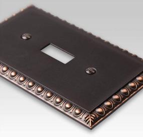 img 3 attached to Amerelle Egg & Dart Single Duplex Cast Metal Wallplate In Aged Bronze