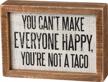 wooden not a taco inset sign 5x7 inches - primitives by kathy logo