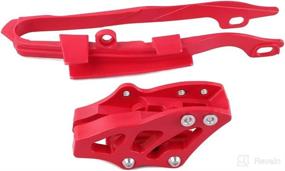 img 1 attached to 🔒 Red Chain Slider Chain Guide Kit Motorcycle Guard Protector For CR125R CR250R CRF450X 2005-2007 CRF250R CRF450R 2005-2006 CRF250X 2006