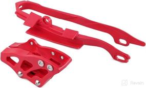 img 3 attached to 🔒 Red Chain Slider Chain Guide Kit Motorcycle Guard Protector For CR125R CR250R CRF450X 2005-2007 CRF250R CRF450R 2005-2006 CRF250X 2006