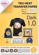 👕 high-quality transourdream tru-iron heat transfer paper: ideal for dark fabric, t-shirt transfers, inkjet printers - 5 sheets (8.5x11") logo