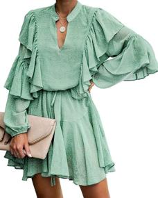 img 4 attached to MITILLY Womens Ruffle Sleeve Casual Women's Clothing at Dresses
