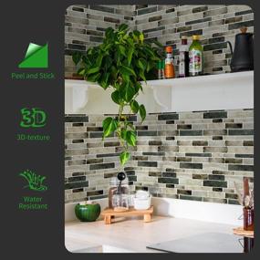 img 3 attached to Marble Look Self-Adhesive Kitchen Backsplash Decorative Tiles (10 Tiles) - LONGKING