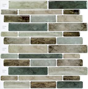 img 4 attached to Marble Look Self-Adhesive Kitchen Backsplash Decorative Tiles (10 Tiles) - LONGKING