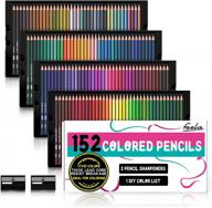 feela 152 colored pencils with pencil sharpener premium soft core colors pencils set for adult coloring books logo