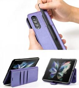 img 1 attached to OCASE Compatible With Galaxy Z Fold 3 5G Wallet Case With S Pen Holder, PU Leather Flip Folio Case With Card Slots RFID Blocking Kickstand Phone Cover For Z Fold3 5G (2021) - Purple